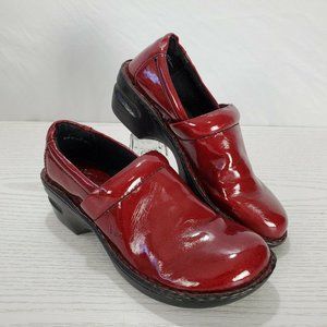 Born Mules Clogs Vegan Red Patent Slip On Nurse